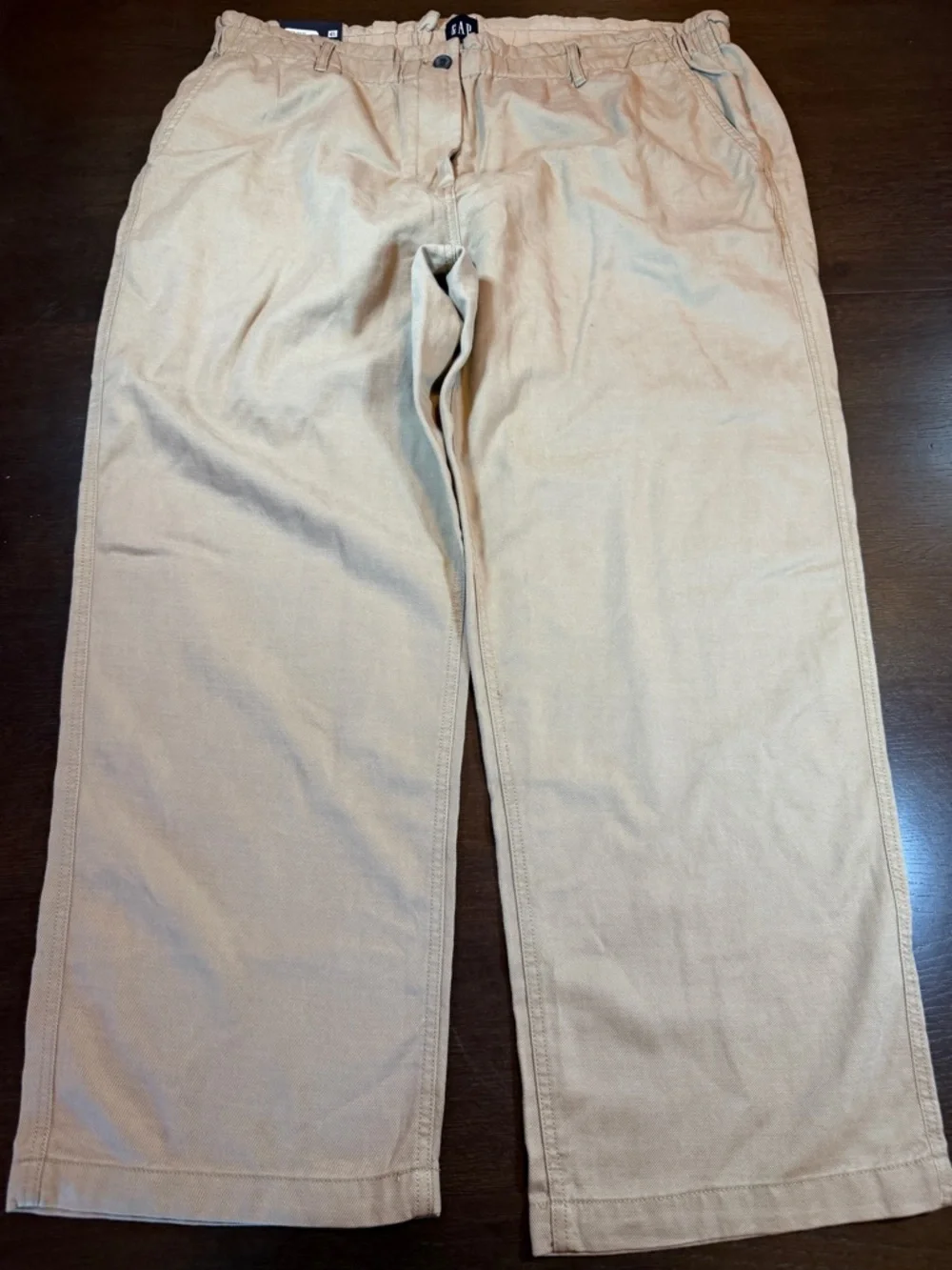 NWT Gap Cream Twill Wide Leg Pull On Pants Women's XXL Quiet Luxury